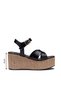 Women's high platform heeled sandals with woven detail and criss-cross design - lightweight sole - model 18105 - 3