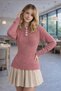 Women's Knitwear Sweater Cinnamon Buttoned Crew Neck Basic Long Sleeve Winter Stylish Soft Textured - 5