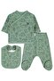 Dinosaur Print Bodysuit Sets - Khaki