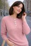 Women's Knitwear Sweater Powder Buttoned Crew Neck Basic Long Sleeve Winter Stylish Soft Textured - 5