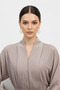 Light Pink Women's Abaya With Shimmering Rhinestone Embroidery Wide Sleeves Buttons Front Abaya - 5
