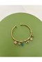 Nazar Blue Eye and Flower Figure Zircon Stone Charm Adjustable Light Gold Bracelet - 4