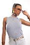 Gray Polo Collar Sleeveless Knitwear 4760