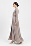 Light Pink Women's Abaya With Shimmering Rhinestone Embroidery Wide Sleeves Buttons Front Abaya - 3