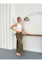 Khaki Color Long Transparent Skirt |   F1887 - Khaki - 2