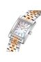 23mm Rectangular Case Women's Wristwatch |   Silver & Rose Gold Color Steel Band, Dial - 8