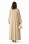 Premium Bella Linen Abaya I Elegant Front Button Design I Modest Beige - 4