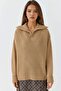 My Fashion Zippered Collar Oversized Knitwear Sweater - 6