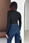 Women's Double Zipper Ribbed Blouse – Burgundy Star - 7