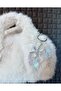 Silver Bow Keychain with Hologram Butterfly Charm - 4