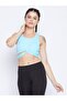 Activewear Crop Top with Twist Knot in Sky Blue - 3