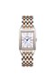 22mm Rectangular Case Women's Wristwatch |   Silver & Rose Gold Color Steel Cord, 5Atm - 7