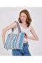 Striped Pattern Women's Shoulder Bag - 15" Laptop Compatible - Washable Casual Bag with Lining and Interior Pockets - 5