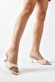Heeled Women's Slippers - 5 cm Thin Heeled Pointed Toe Women's Slippers in Patent Leather - 6