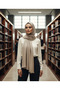 شال كريب منقوش ذاتيًا بنقشة أرجل الغراب - 7