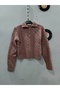 Women's Hair Knitted 3 Button Polo Collar Knitwear Thick Sweater Soft - 4