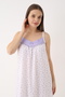 Women's 100% Cotton Strappy Nightgown | V-Neck, Floral Print, Relaxed Fit - 2