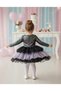 Black-Purple Kuromi Shiny Jersey Layered Skirt Long Sleeve Girls' Baby Girl Dress - 5