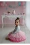 Ecru Top Skirt with Colorful Shiny Jersey Layered Skirt Long Sleeve Girls' Baby Girl Dress - 3