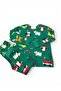 Unisex Children's Pajama Set Green Color Mixed Patterned 100% Cotton Single Jersey Fabric Long Sleeve - 3
