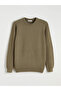 Green Regular Fit Honeycomb Textured Men's Knit Sweater - 5