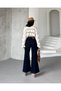 Women's Front Pocket Detail Palazzo Jean Trousers - 2