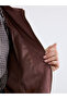 Brown Shirt Collar Oversize Women's Suede Look Jacket - 2