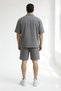 Men's Alaçatı Style Shirt Shorts Wrinkled Oversize Waffle Premium Fabric Relaxed Fit Bottom Top Set - 3