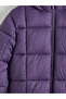 Purple hooded girl's puffer jacket - 3