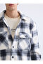 Comfortable Fit Long Sleeve Checkered Embroidered Men's Shirt Jacket by Uzg Store for Style Enthusiasts - 3