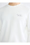 Mg Trenden Ecru Crew Neck Embroidered Men's Sweatshirt - 3