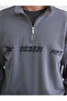 Mg trenden gray stand collar printed men's sweatshirt - 3