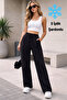Wide Leg, Shirred Front, Detailed 3-Thread Women's Sweatpants