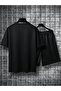 Summer Speed Printed Boys' Black Top and Bottom Shorts T-Shirt Set - 2