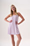 Bamboo Rope Strap Plaid Checkered Summer Women's Dress 26004-06