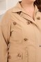 Floral Appliqué Women's Plus Size Trench Coat Cream - 2