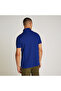 Men's Woven Polo Collar Short Sleeve Casual Blue T-Shirt - 3