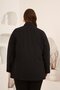 Women's Plus Size Trench Coat with Floral Appliqué Black - 6