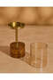 Gold Candle Holder with Wooden Base – Medium (28 × 10 cm) - 3