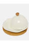 White Serving Dish With Bamboo Tray (3 Piece) - 3
