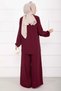 Asymmetrical Cut Aerobin Hijab Two-Piece Set Burgundy - 7