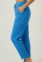 Turquoise Blue 100% Cotton Muslin Fabric Ankle Length Trousers - Elastic Waist, Narrow Leg, Women's Trousers - 3
