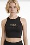 Gold Printed Black Sports Bustier – Fitness & Yoga Crop Top