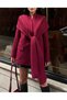 Women's Shawl Detail Burgundy Jacket - 7