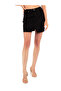 Women Black Split Front Denim Mini Skirt - 4