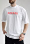 Men's Follow Your Dreams Text Printed Crew Neck White T-Shirt - 3