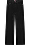Women's Mid Waist Straight Cut Black Jean Ei4087