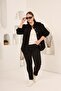 Pocket Detailed Plus Size Women's Denim Jacket Black - 4