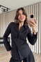 Black Fitted Shirt with Waistband