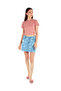 Women Light Blue Flower Print Ripped Jeans Mini Skirt - 5